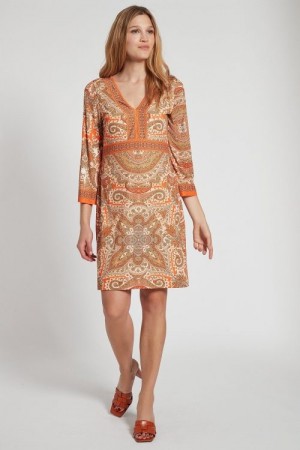 Ana Alcazar Orangemønstret microjersey ‘Fidona’ kjole