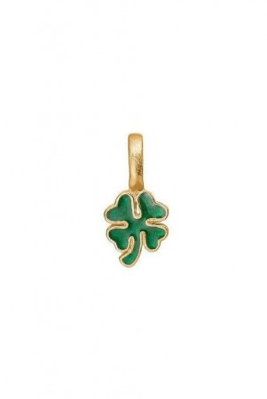 Enamel Copenhagen Grønn emaljert 'Clover' kløver-anheng som betyr lykke