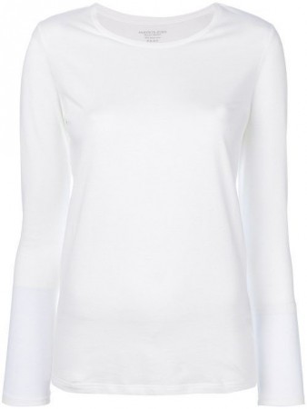 Majestic Filatures Hvit long sleeve bomull t-shirt