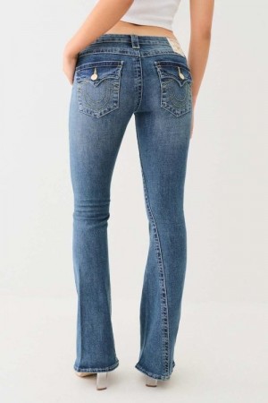 True Religion Arabella 'Joey Low Rise' flare jeans med søm langs ben og flapslommer