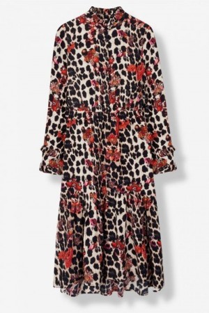 Alix The Label Leopard flower viskose kjole