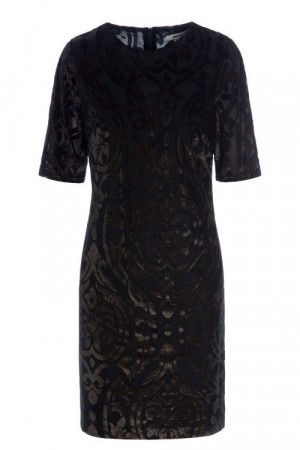 Katrin Uri Sort 'Fleurs Fitted Dress' kjole