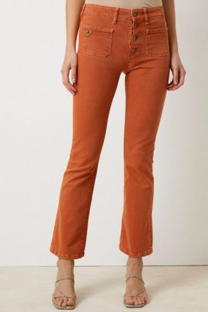 Lois Orange 'Gaucho Gretel Colour' bukse med små lommer og knapper L34
