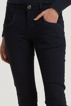Mos Mosh Dark navy 'Naomi Deep Blue' jeans med ton i ton stikninger