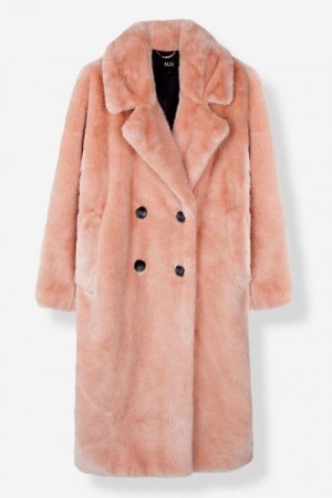 Alix The Label Soft nude oversized dobbelkneppet fuskepels