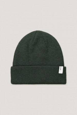 Samsøe Samsøe Grønn 'Beanie' lammeullmix lue