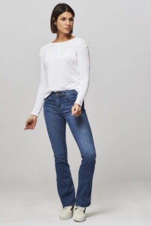 Lois Teal stone 'Melrose - leia teal' flare jeans L32. Bestselger!