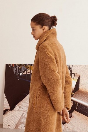 Stand Supertrendy nougatbrun 'Gilberte teddy' faux fur shearling kåpe