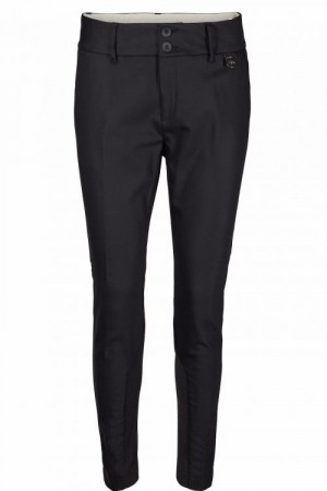 Mos Mosh sort 'Blake Night Pant' dressbukse med stretchfelt ved ankel. BESTSELGER!