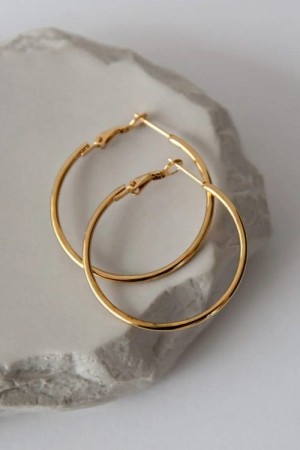 Timi Of Sweden Jo - Medium Hoop Earrings 35 Mm Stainless Steel - Gold