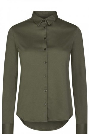 Mos Mosh Grønn myk og stretchy 'Tina Jersey' fleece jerseyskjorte