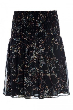 Katrin Uri Blueblack mønstret 'authum night skirt' vippeskjørt