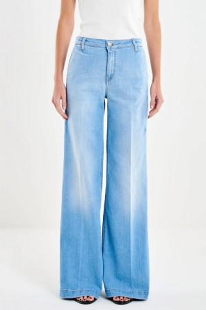 Vicolo Denim Light Blue 'Elena' vid jeans med franske stikklommer L32