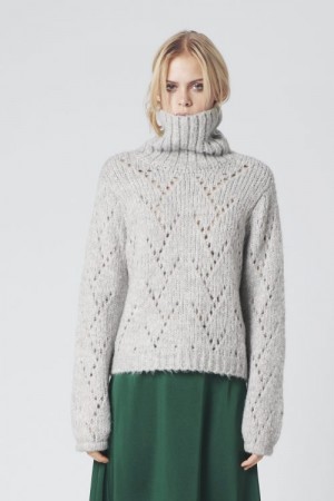 Gestuz lysegrå 'Jolenegz Rollneck' genser