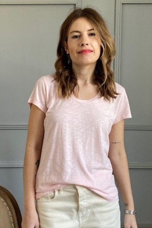 American Vintage Rosa supertynn 'Jac48' bomull/viskose t-shirt