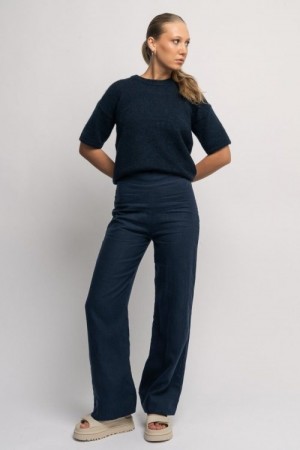 Ella&il Navy 'Molly Linen Pants' vid linbukse
