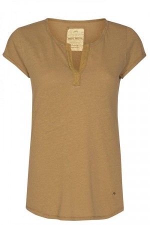 Mos Mosh New sand 'Troy Tee Ss' lin/bomull t-shirt. BESTSELGER!