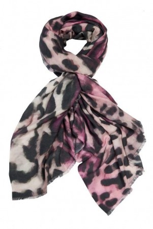 Katrin Uri 'Pink Leopard' cashmeremix skjerf