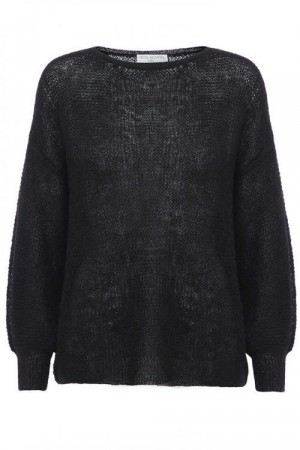 Dear Dharma Sort 'Puff Lurex' genser med puffermer og lurexmansjetter