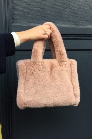 Stand Studio Dus rosa 'mink' faux fur 'Liz' veske