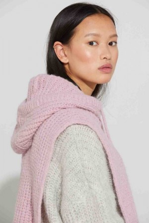 Ilag Soft pink 'Eidfjord Neckwarmer' ribbet hals med hette