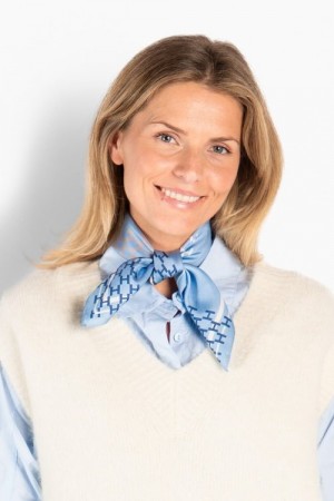 Hést Skyway 100% silke grafisk mønstret 'Isadora silk scarf' lite skjerf