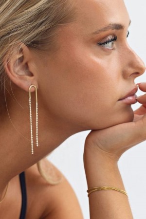Timi of Sweden Valentina - Crystal Dangling Party Stud Earrings