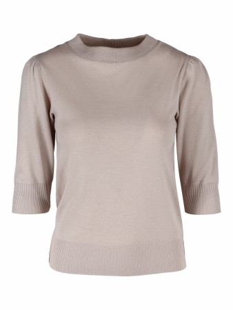Ella&il Beige 'Vilde Sweater' modal/bomull genser med puff og 3/4 erm