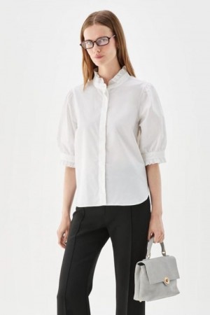 Busnel Hvit bomull poplin 'Mica Blouse' 