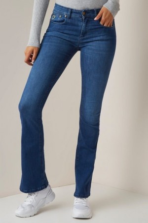 Lois flare 'Melrose' jeans i kvalitet Leia Teal L34. Bestselger!