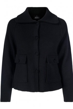 Ella&il Sort 'Pippa' strikket blazer med ytterlommer