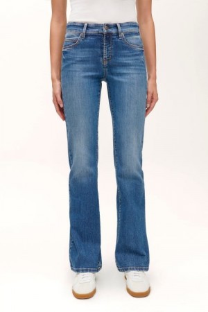 Cambio Medium contrast splinted 'Paris flared' flare jeans