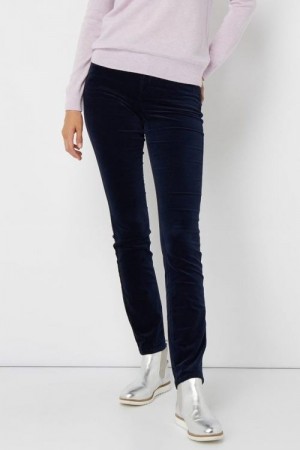 Cambio Navy 'Parla' velour bukse