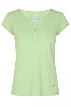 Mos Mosh Arcadian Green 'Troy Tee Ss' t-shirt 50%lin/50% bomull. Bestselger-modell