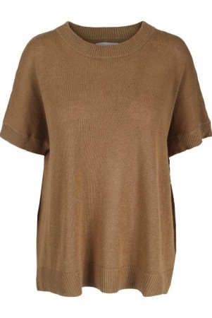 One & Other Kanelfarget 'Lolo' trendy strikket topp