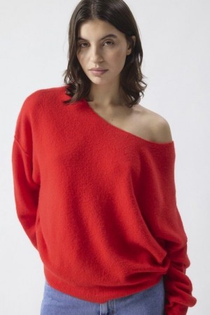 American Vintage Strawberry 'Dam225' ullmiks båthals-genser med utvendige sømmer