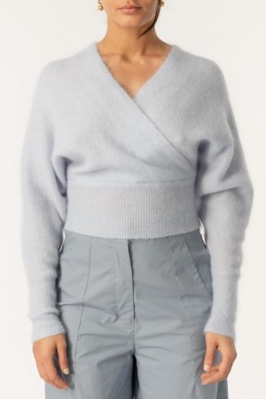 Cathrine Hammel Ice blue 'Soft Loose Wrap Sweater'