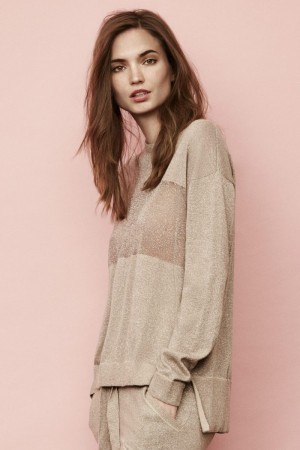 Gustav Denmark Lurexgenser med gjennomsiktig felt - beige