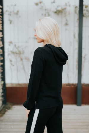 Ella&il Sort 'Mille Wool Hoodie' Genser