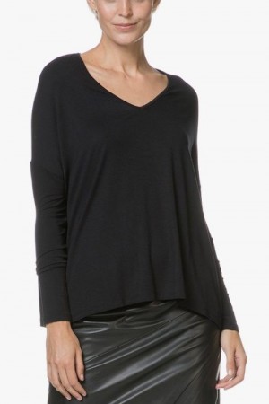 Majestic Filatures Sort oversized viskose v-topp