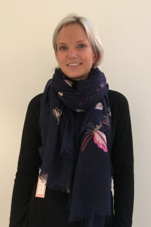 Becksöndergaard 'Dreamy' ullskjerf - blåmønstret