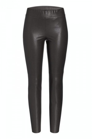 Cambio Deep brown 'Randa' imitert skinnbukse