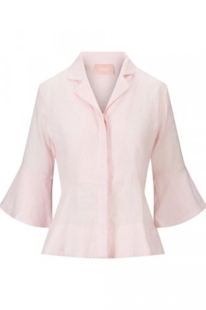 Ella&il Festival bloom 'Guro Linen Shirt' linbluse med volanger
