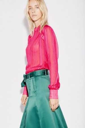 Munthe rosaskimret 'Naked' bluse med knapper