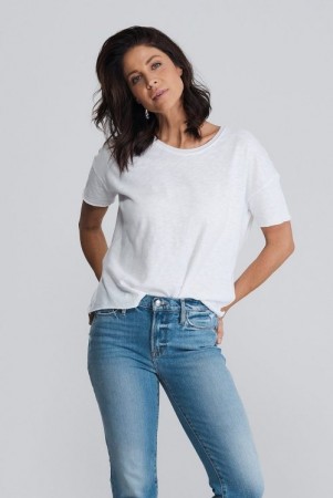American Vintage Hvit 'Son36B' ledig t-shirt i fleece-bomull.