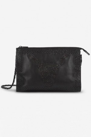 Alix The Label sort konvolutt skinnveske med studs