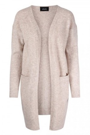 Ella&il Beigemelert 'Bitty' alpakkamix lang cardigan