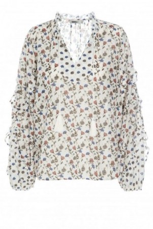Katrin Uri Villblomstmønster silke/bomull 'Gardenia Reese Blouse' florlett bluse