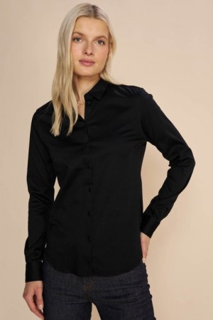 Mos Mosh Sort 100% bomull 'Tina Jersey' myk jersey skjorte. Super sort basic!