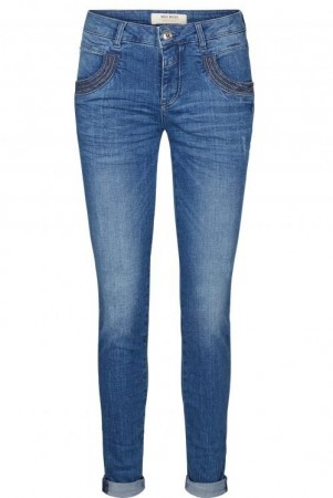 Mos Mosh 'Naomi Shine Stitch' jeans med maskinsømdetalj ved lomme